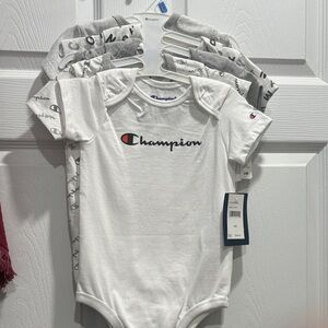 Champion Infant Bodysuit Set - White and Gray
